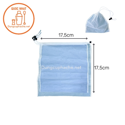 Túi lọc trà dây rút Nhỏ - CÓ NÚT 20x20 cm +8%