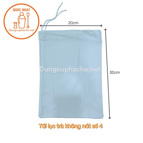 Túi lọc trà không nút SỐ 4 20x30cm - Túi 10c +8%