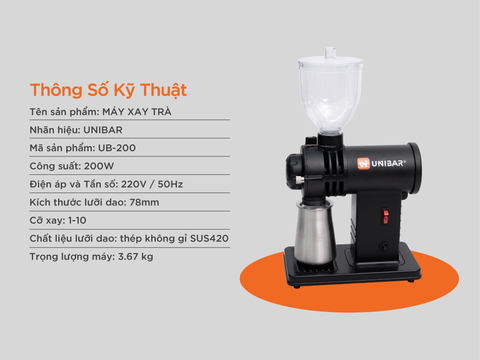 Máy xay trà Unibar UB 200 + 8%