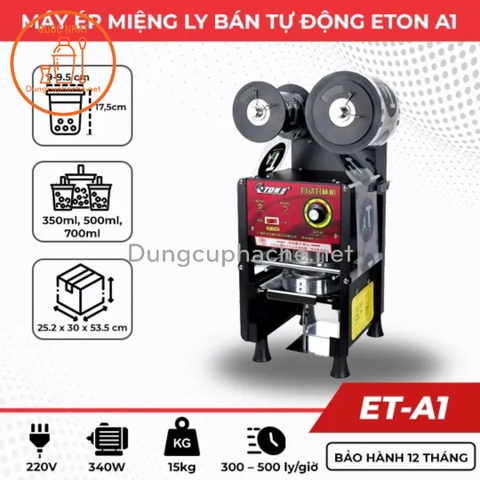 Máy dập màn ly cốc bán tự động Eton-A1 -N