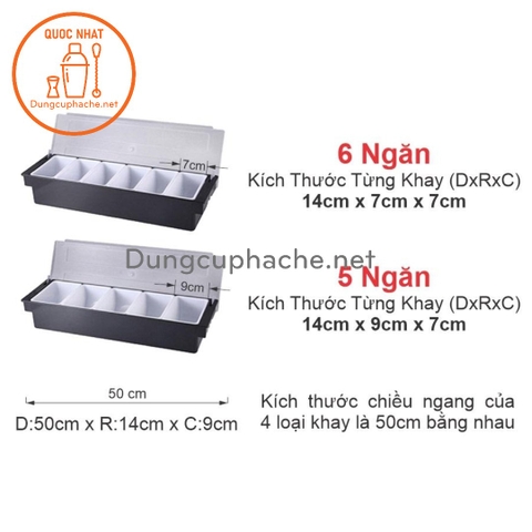 Hộp nhựa đựng topping 6 ngăn - T12 -K