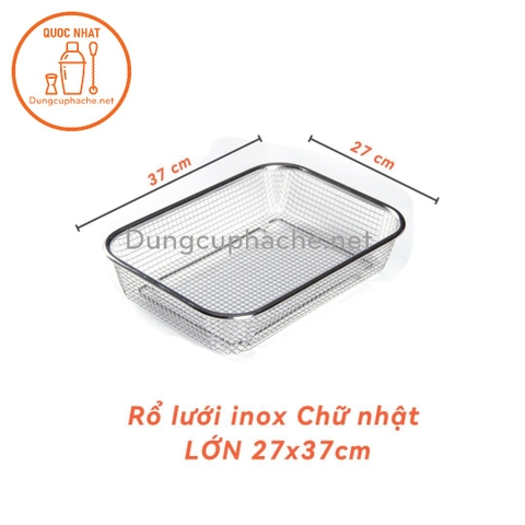 Rổ lưới inox Chữ nhật LỚN 27x37cm +8%