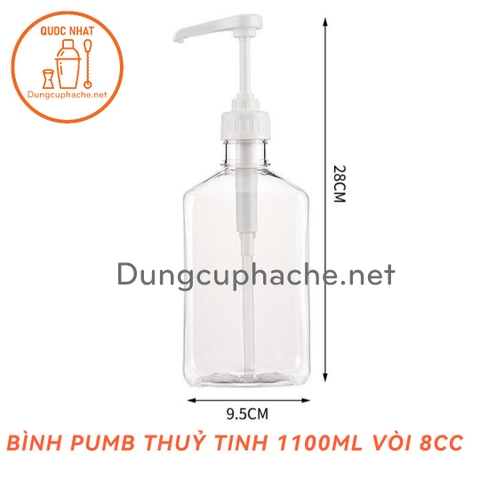 Bình pumb Thủy tinh 1100ml - T25 +8%