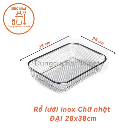 Rổ lưới inox Chữ nhật ĐẠI 28x38cm +8%