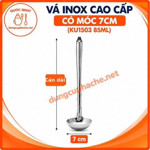 Vá inox cao cấp có móc 7cm (KU1503 85ML)+8%