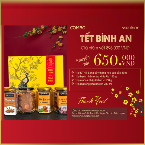 Set hộp giấy vàng - Tết Bình An