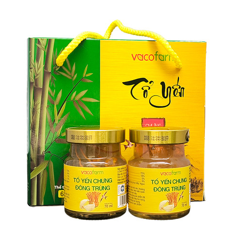 Tổ yến chưng đông trùng Vacofarm - Hộp 6 hũ x 70ml