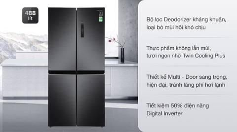 Tủ lạnh Samsung Inverter 511 lít Multi Door RF48A4000B4/SV