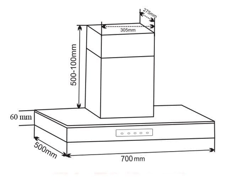 Máy hút mùi Prato chữ T PT-368.H2