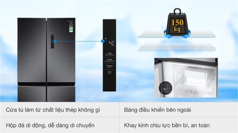 Tủ lạnh Samsung Inverter 511 lít Multi Door RF48A4000B4/SV