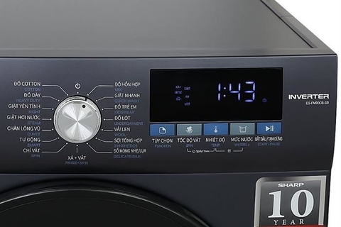 Máy giặt Sharp Inverter lồng ngang 9 kg ES-FM90CB-SB