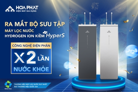 Máy lọc nước Hòa Phát 12 cấp tích hợp nóng lạnh Hydrogen iON kiềm HPA886