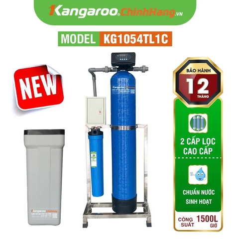 Máy lọc nước tổng đầu nguồn Kangaroo van tự động, xử lý Canxi KG1054TL1C