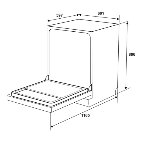 Máy rửa bát độc lập 15 bộ Hafele HDW-F6012G