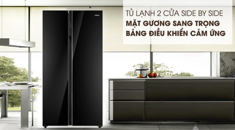 Tủ lạnh Aqua Inverter 550 lít Side By Side AQR-S612XA(WCB)
