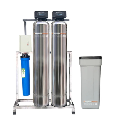 Máy lọc nước tổng đầu nguồn Kangaroo van tự động, xử lý Canxi KG1054TL2-INOX