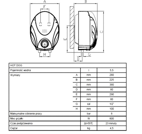 Bình nóng lạnh 5 lít Ferroli HotDog 5L LCB