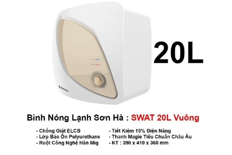 Bình nóng lạnh Sơn Hà 20 lít vuông SWAT 20V