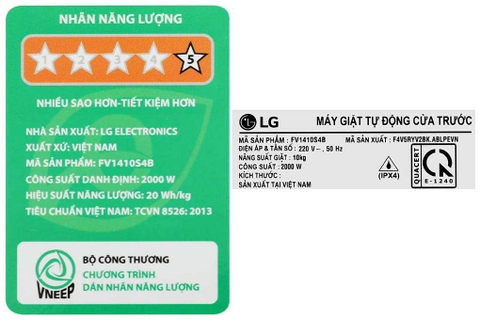 Máy giặt LG Inverter 10 kg lồng ngang FV1410S4B