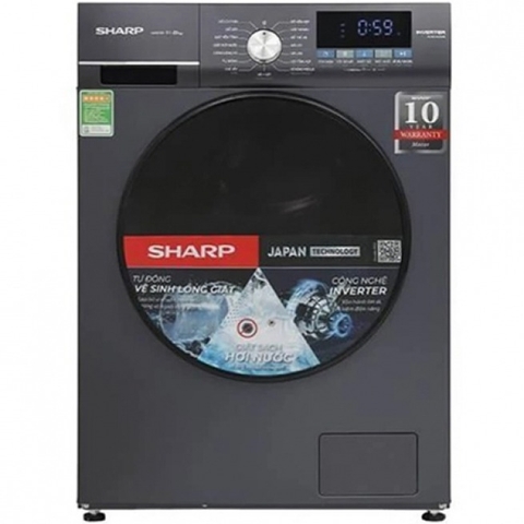 Máy giặt Sharp Inverter lồng ngang 9 kg ES-FM90CB-SB