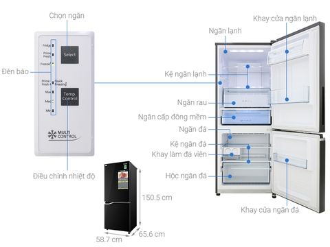 Tủ lạnh Panasonic Inverter 255 Lít NR-BV280GKVN