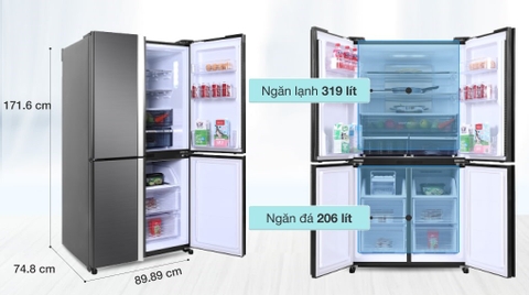 Tủ lạnh Sharp Inverter 572 lít Multi Door SJ-FX640V-SL