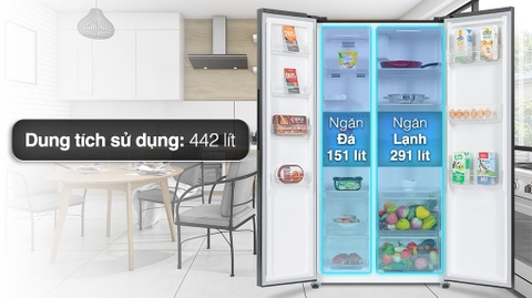 Tủ lạnh Sharp Inverter Side de By Side 442 lít  SJ-SBX440VG-BK