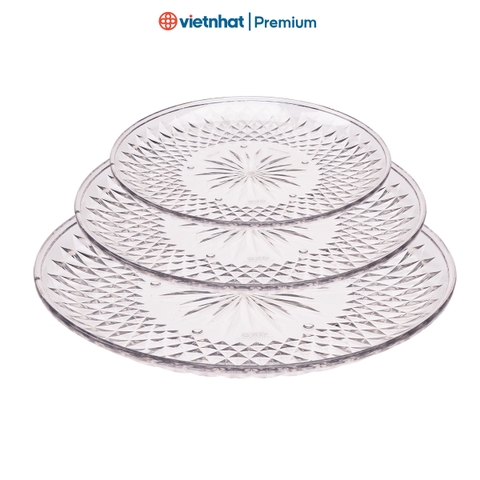 Đĩa nhựa tròn kim cương trong suốt Hokori DKCH 1290/1291/1292 Nhựa Việt Nhật Shop