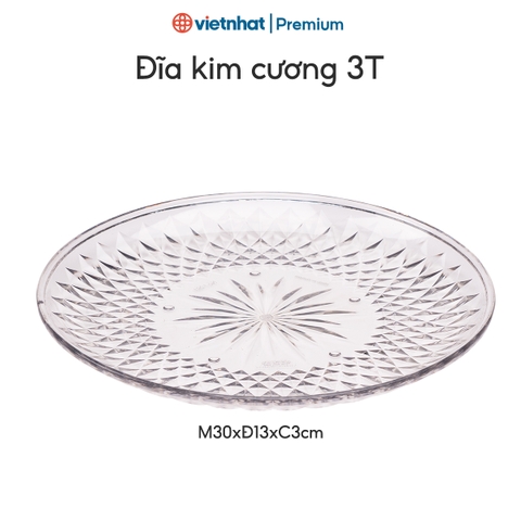 Đĩa nhựa tròn kim cương trong suốt Hokori DKCH 1290/1291/1292 Nhựa Việt Nhật Shop