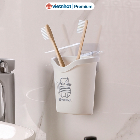 Cốc dán tường tiện ích, cốc để bàn chải, kem đánh răng dán tường 6370 Nhựa Việt Nhật Shop