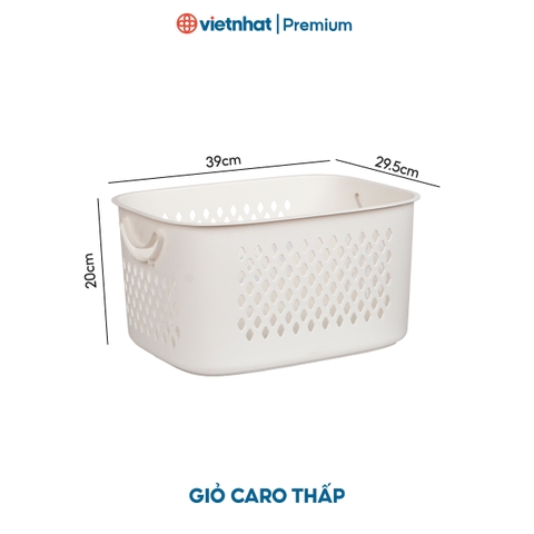 Giỏ đựng đồ đa năng có quai xách, giỏ caro 3372/3373 Nhựa Việt Nhật Shop
