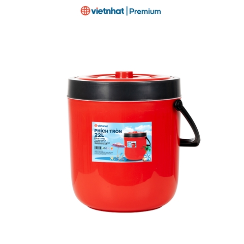 Thùng đựng đá, phích đá tròn 22L giữ nhiệt an toàn siêu bền Việt Nhật P3922 Nhựa Việt Nhật Shop