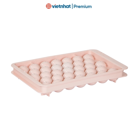 Khay làm đá viên tròn, vỉ đá tròn 15 viên có nắp đậy V6978 Nhựa Việt Nhật Shop.