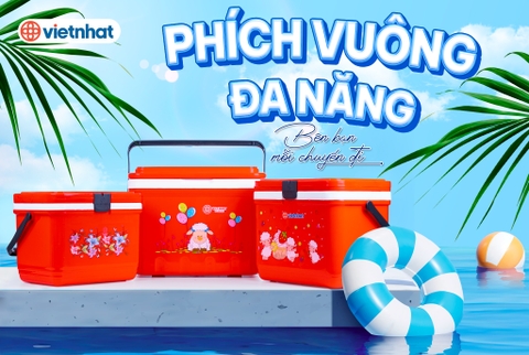 Thùng đựng đá, phích đá vuông 60L giữ nhiệt có bánh xe tiện lợi P3960 Nhựa Việt Nhật Shop