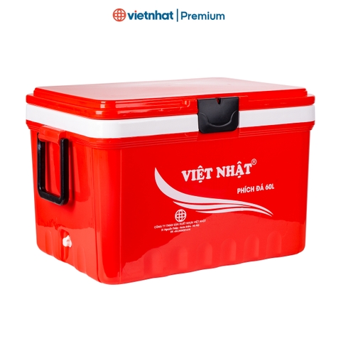 Thùng đựng đá, phích đá vuông 60L giữ nhiệt có bánh xe tiện lợi P3960 Nhựa Việt Nhật Shop