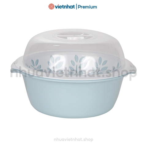 Bộ chậu rổ có nắp, bộ chậu rổ đa năng, rổ nắp tròn RNT 3375/3376 Nhựa Việt Nhật Shop