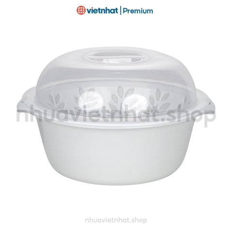 Bộ chậu rổ có nắp, bộ chậu rổ đa năng, rổ nắp tròn RNT 3375/3376 Nhựa Việt Nhật Shop