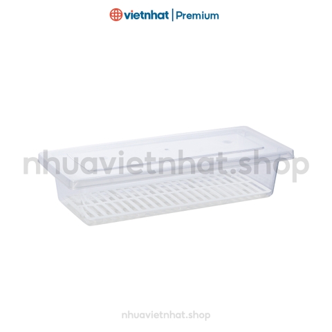 Hộp lạnh chữ nhật, hộp thực phẩm có khay cách nước tiện dụng, hộp lạnh trong 6586 Nhựa Việt Nhật Shop