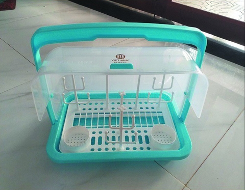 Khay úp bình sữa có nắp đậy tiện lợi, khay úp bình đa năng K1361-1 Nhựa Việt Nhật Shop
