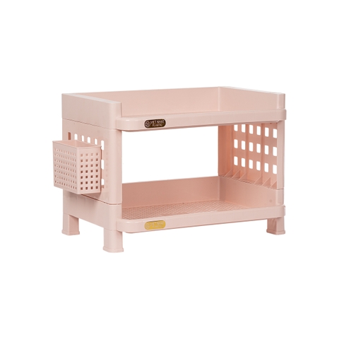 Kệ đựng bát đĩa chữ nhật 2 tầng tiện dụng, kệ nhật 2T K5528-2 Nhựa Việt Nhật Shop