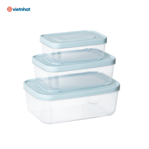 Bộ hộp thực phẩm chữ nhật an toàn, kín khí Hokori C6533 Nhựa Việt Nhật Shop