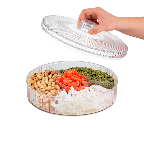 [TẾT] Khay mứt tròn 4 ngăn cổ truyền Hokori 5635-1 Nhựa Việt Nhật Shop