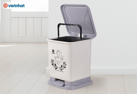 Thùng Rác 22L tiện lợi, ngăn mùi, có nắp đậy kín 8015 Nhựa Việt Nhật Shop