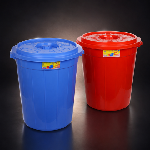 Thùng nhựa nắp tròn truyền thống 120L siêu bền 5380 Nhựa Việt Nhật Shop