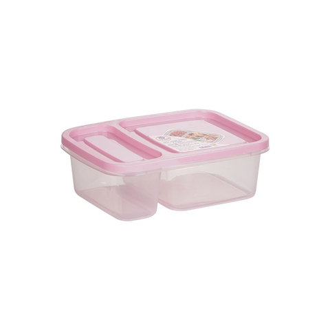 Hộp thực phẩm 2 ngăn có nắp đậy kín khí, kín mùi Nhựa Việt Nhật H6485 Nhựa Việt Nhật Premium