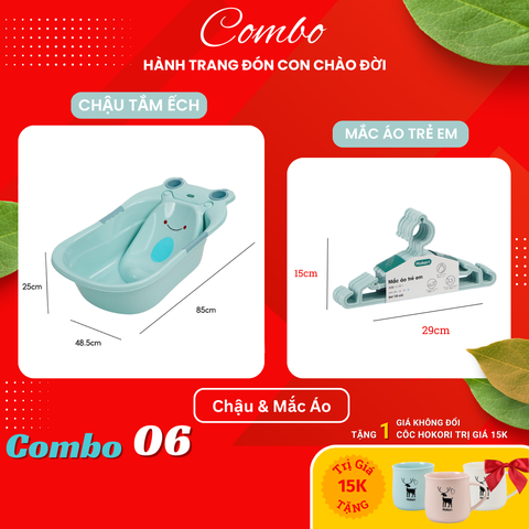 Chậu tắm ếch Hokori Nhựa Việt Nhật Shop [7 Combo] Siêu tiện ích cho bé sơ sinh