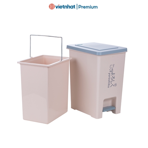 Thùng Rác vuông có Bật nắp đậy, Đựng Rác tiện lợi đủ size cao cấp Hokori 8061/8062/8063 Nhựa Việt Nhật Shop