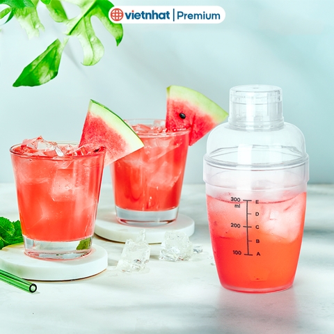 Bình lắc Shaker pha chế nhựa chia vạch đen Việt Nhật BPC 0101/0102/0103 Nhựa Việt Nhật Premium