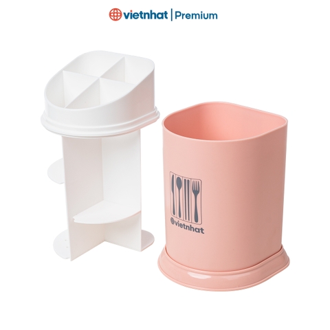 Hộp Đũa, Ống đựng đũa có nắp sạch sẽ, Nhà Bếp  4 ngăn Nhật O2719 Nhựa Việt Nhật Shop