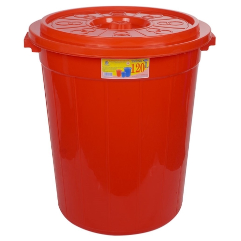 Thùng nhựa nắp tròn truyền thống 120L siêu bền 5380 Nhựa Việt Nhật Shop